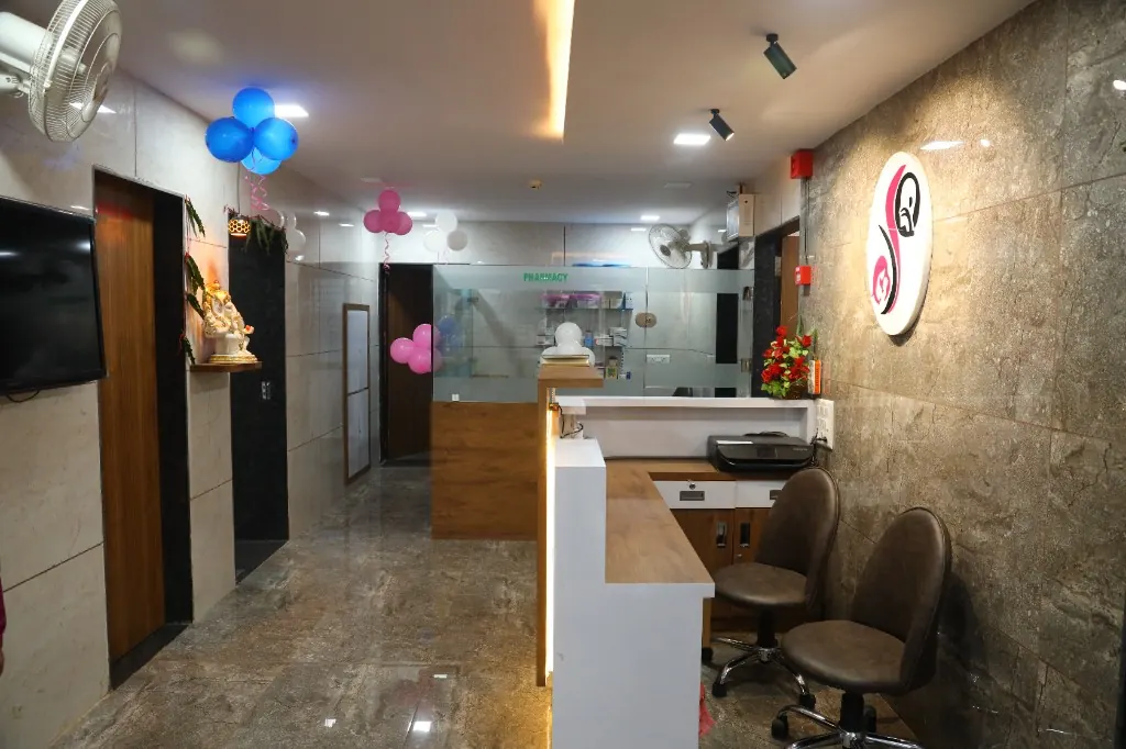 Sachi Hospital reception and pharmacy area during daytime